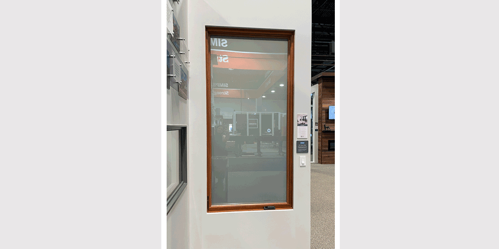 A door with a gauzy glass window