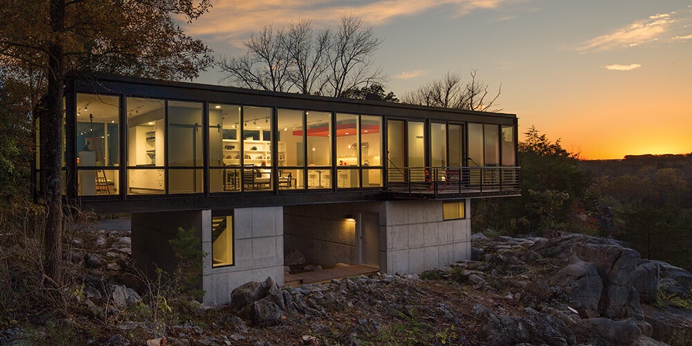 Wall of windows with direct-sets and awning windows