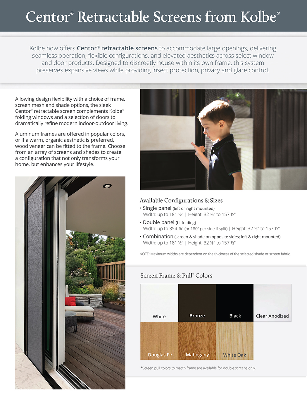 Centor® Retractable Screens from Kolbe®