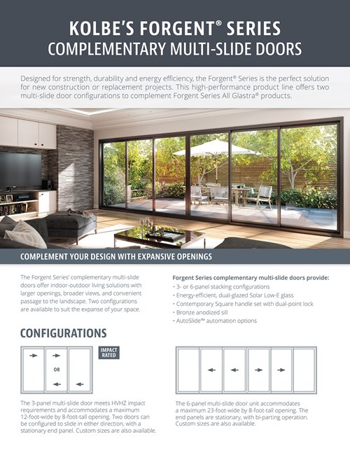 Forgent Series Complementary Multi-Slide Doors
