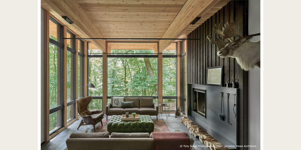 VistaLuxe WDLINE direct sets and awnings Pine interior wood, finished on job site