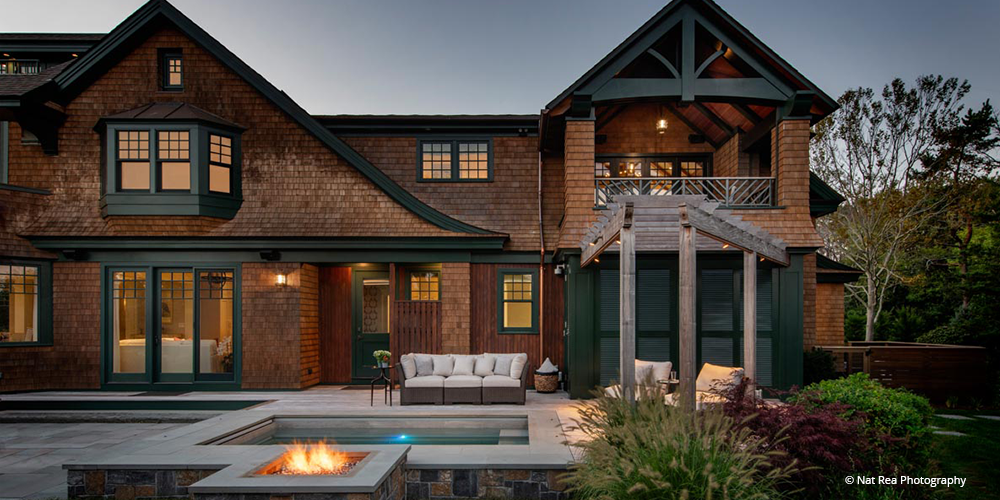 Outside exterior of large home featuring Heritage Series wood windows