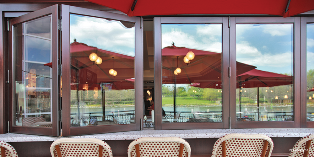 Heritage Series 5-wide folding window unit with 3" stiles & rails Vertical Grain Fir wood species