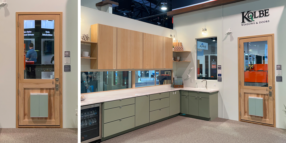 A kitchen with cabinets and a windowAI-generated content may be incorrect.