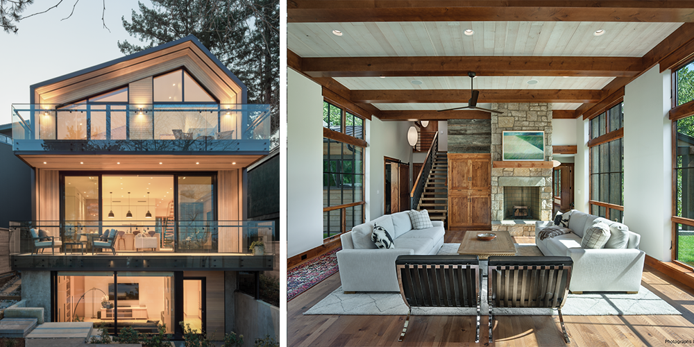 On the left: VistaLuxe WD LINE direct sets, casements , exterior swing doors, and sliding door and on the right: VistaLuxe WD LINE awnings and direct sets.