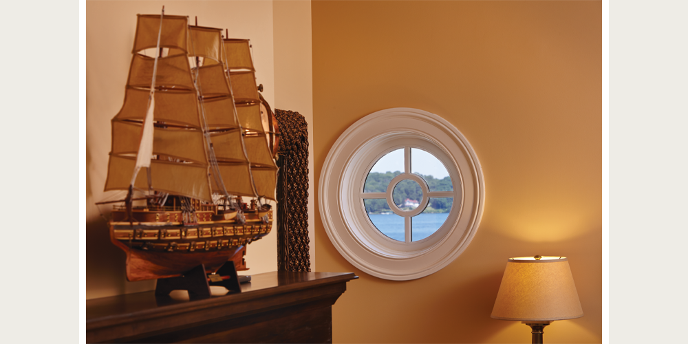 Ultra Series Sterling double hung, radius windows, and transoms Ultra Pure White exterior   Performance divided lites